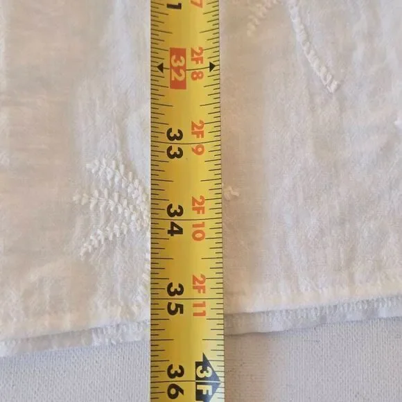 Shade & Shore Womens Embroidered Tropical Palm Tiered Midi Skirt White Large - Picture 8 of 10